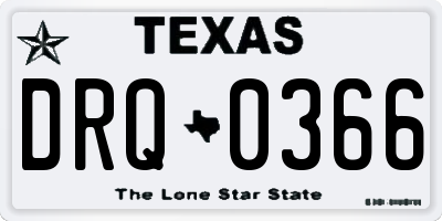 TX license plate DRQ0366