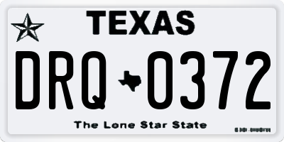 TX license plate DRQ0372