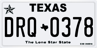 TX license plate DRQ0378