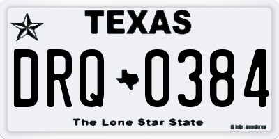 TX license plate DRQ0384