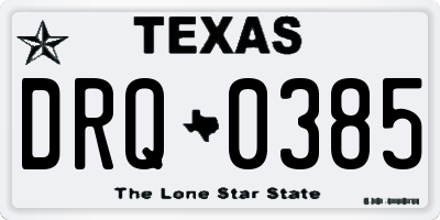 TX license plate DRQ0385