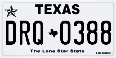 TX license plate DRQ0388