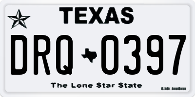TX license plate DRQ0397