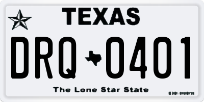 TX license plate DRQ0401