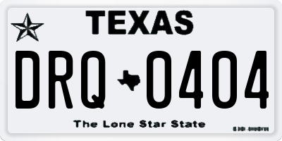 TX license plate DRQ0404