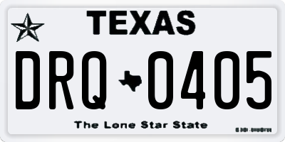 TX license plate DRQ0405