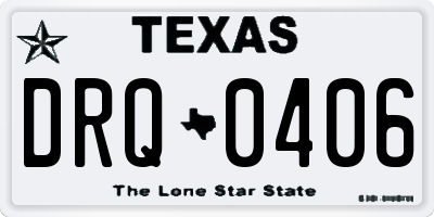 TX license plate DRQ0406