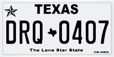 TX license plate DRQ0407