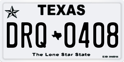TX license plate DRQ0408