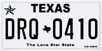 TX license plate DRQ0410