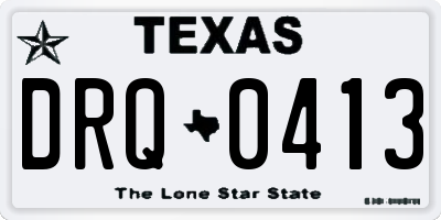 TX license plate DRQ0413