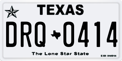 TX license plate DRQ0414