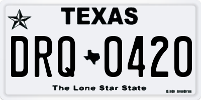 TX license plate DRQ0420