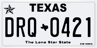 TX license plate DRQ0421