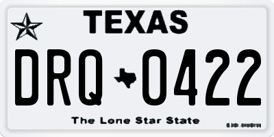 TX license plate DRQ0422