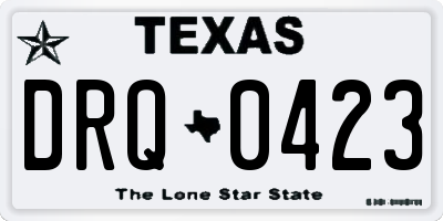 TX license plate DRQ0423