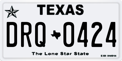 TX license plate DRQ0424