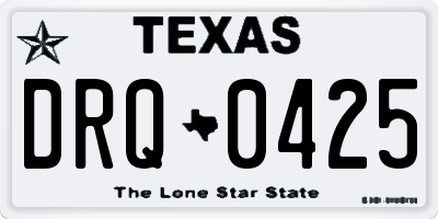 TX license plate DRQ0425