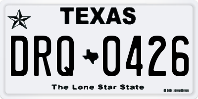 TX license plate DRQ0426