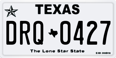 TX license plate DRQ0427