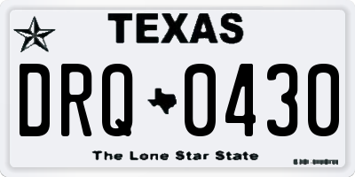 TX license plate DRQ0430