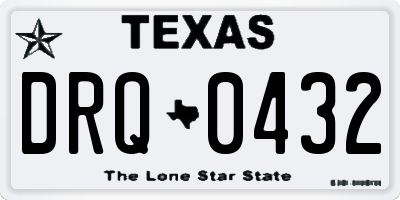 TX license plate DRQ0432