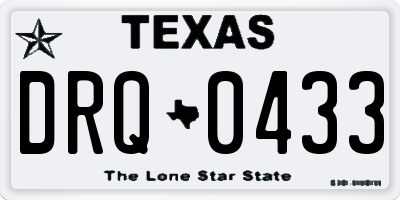 TX license plate DRQ0433