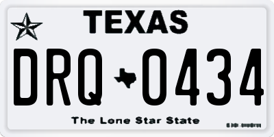 TX license plate DRQ0434