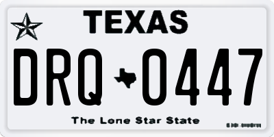 TX license plate DRQ0447