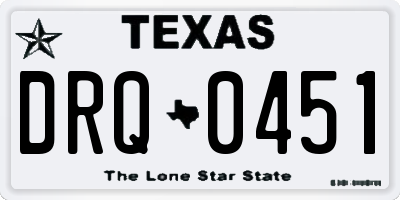 TX license plate DRQ0451