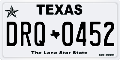 TX license plate DRQ0452