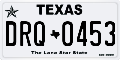 TX license plate DRQ0453