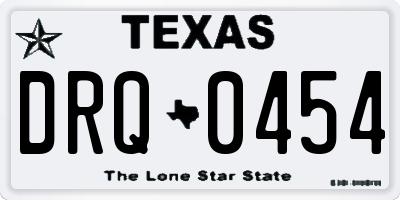 TX license plate DRQ0454