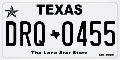 TX license plate DRQ0455