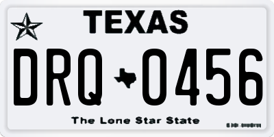 TX license plate DRQ0456
