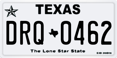 TX license plate DRQ0462