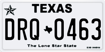 TX license plate DRQ0463
