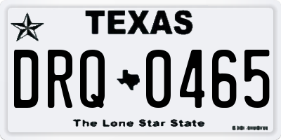 TX license plate DRQ0465