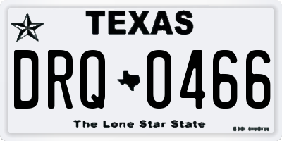 TX license plate DRQ0466