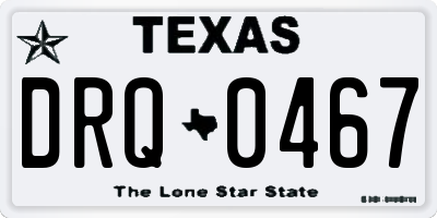 TX license plate DRQ0467