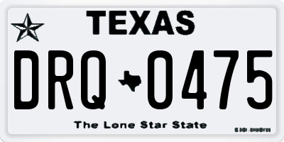 TX license plate DRQ0475