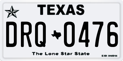 TX license plate DRQ0476