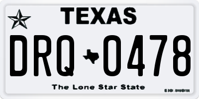 TX license plate DRQ0478