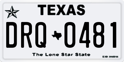 TX license plate DRQ0481