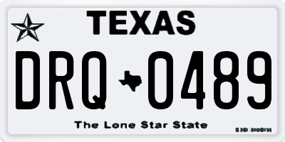 TX license plate DRQ0489