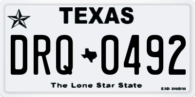 TX license plate DRQ0492