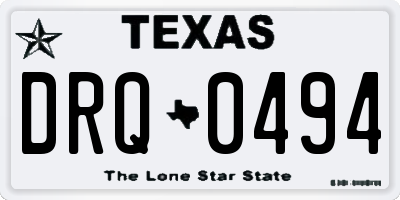 TX license plate DRQ0494