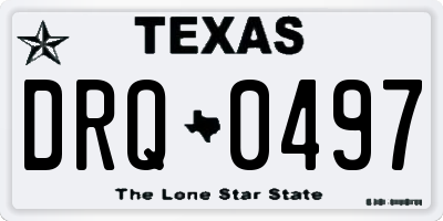 TX license plate DRQ0497