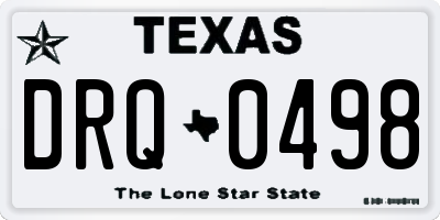TX license plate DRQ0498
