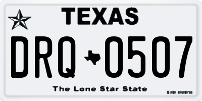 TX license plate DRQ0507